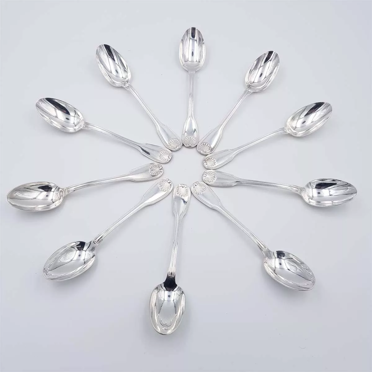 10 antique silver plated coffee spoons Boulenger France 1920