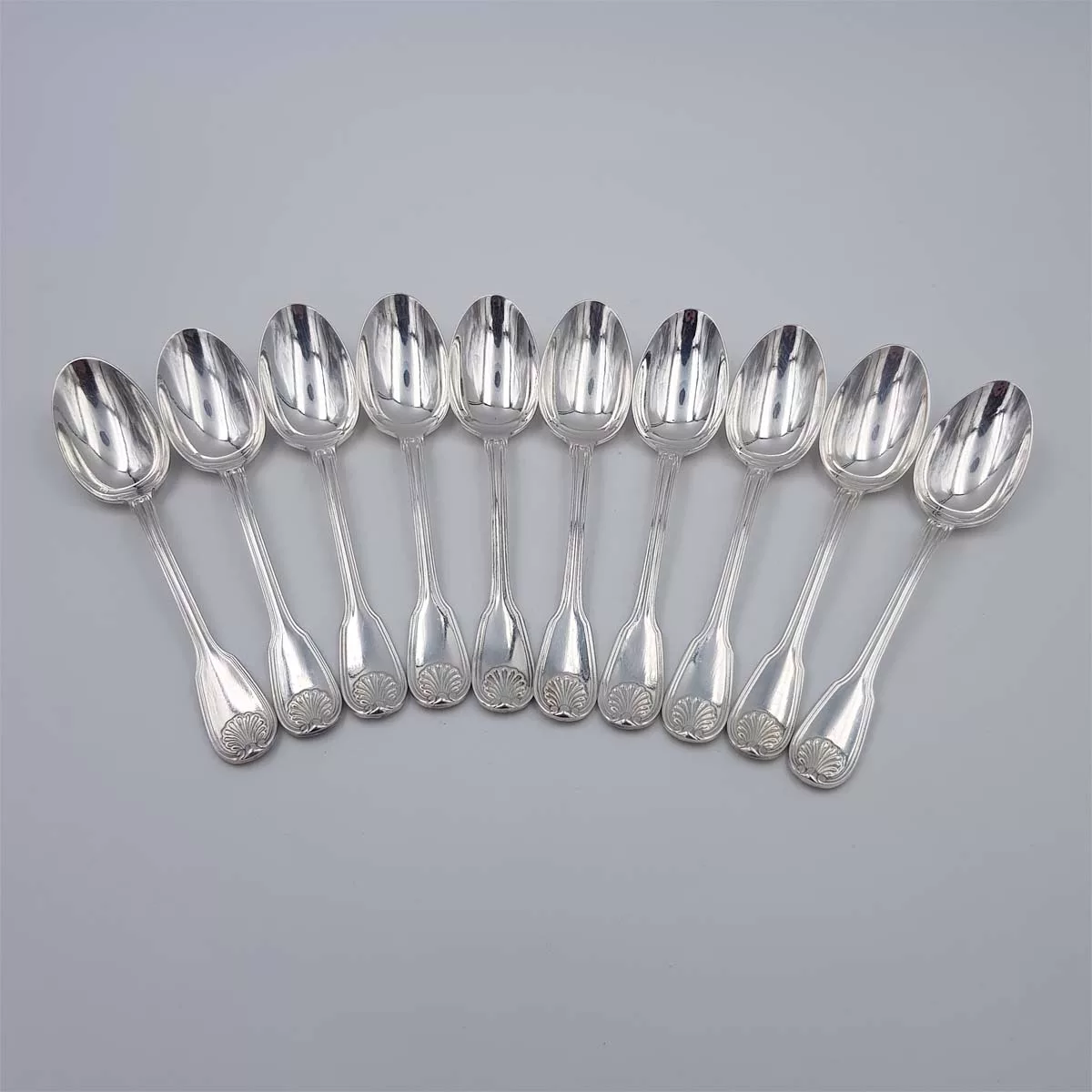 10 antique silver plated coffee spoons Boulenger France 1920