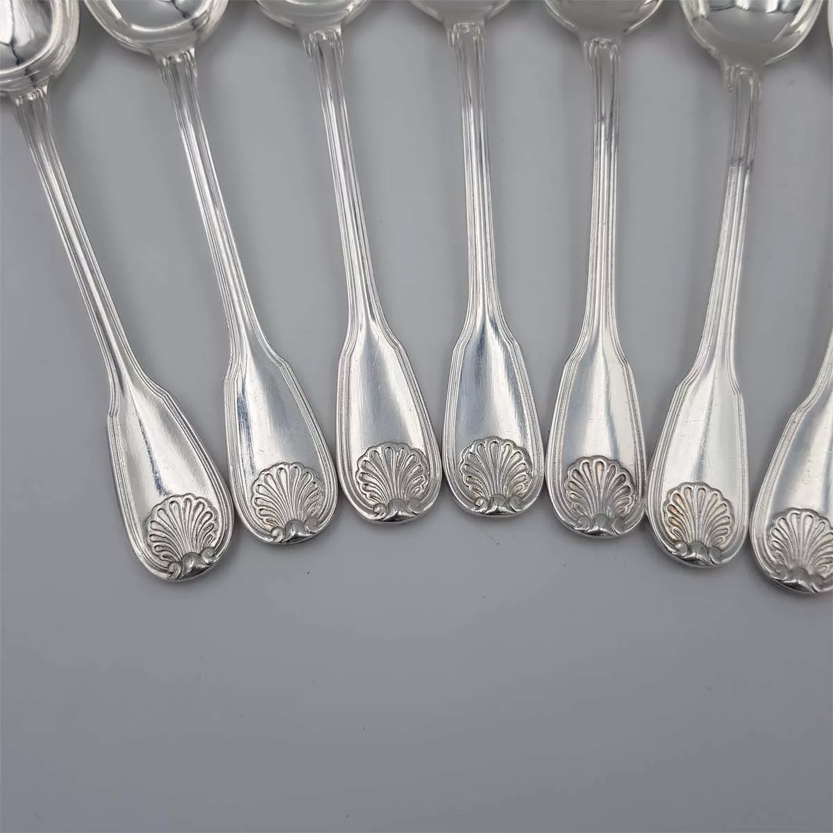 10 antique silver plated coffee spoons Boulenger France 1920