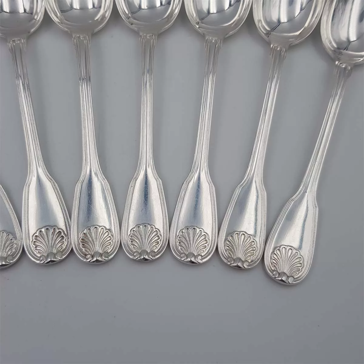 10 antique silver plated coffee spoons Boulenger France 1920