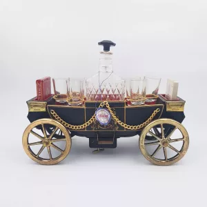 1960 Musical decanter and glasses shape of a carriage 6p