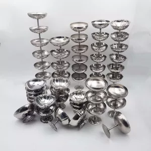 50 vintage dessert cups goblets ice cream cups 1970 stainless steel Letang Remy Jean Couzon Mix & Match