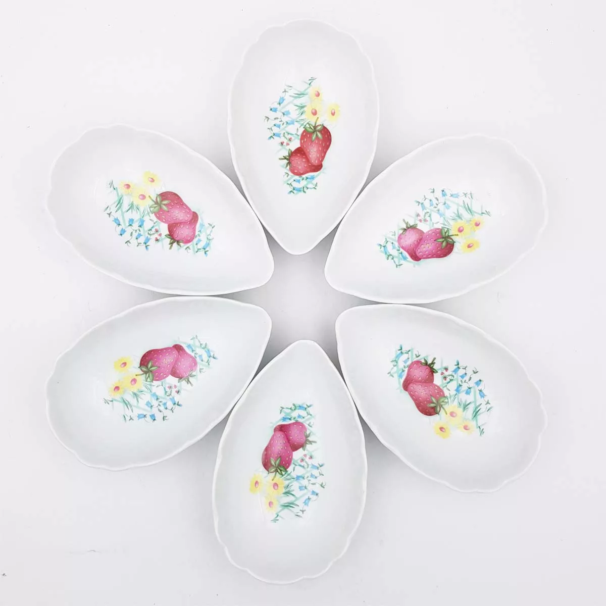6 Avocado bowls Philippe Deshoulières limoges porcelain France