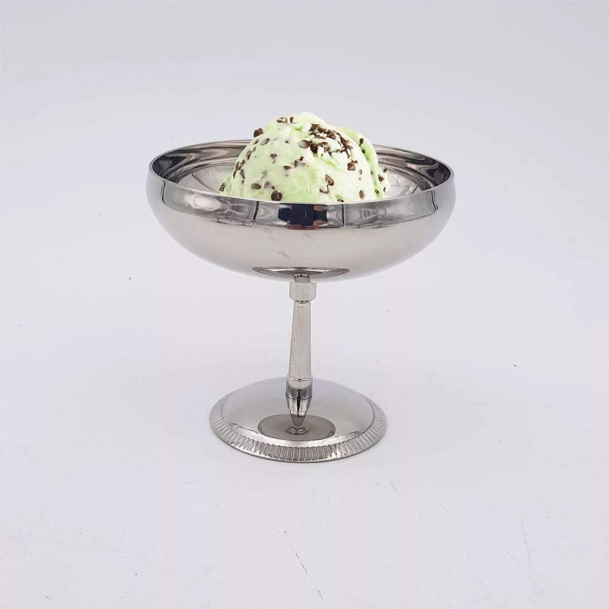 6 vintage Dessert bowls Ice cream cups Small champagne cups 1970 1980 stainless steel 6cl Letang Remy Flared Bright