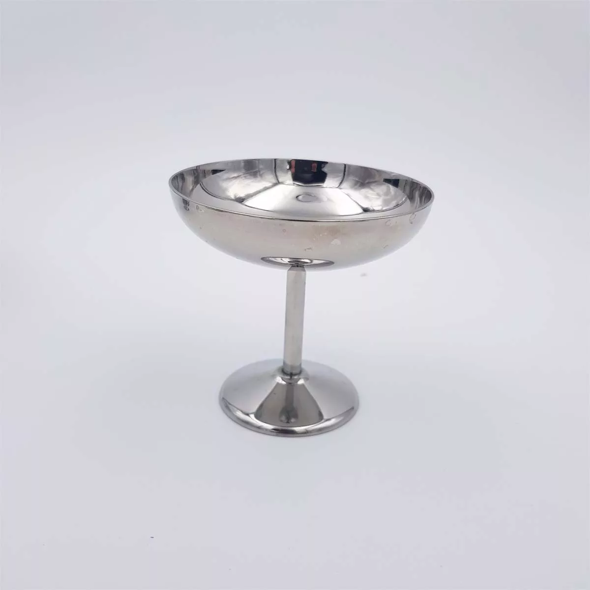 6x2oz vintage Dessert bowls Ice cream cups Champagne cups 1970 1980 stainless steel Guy Degrenne Boutique Bright 6cl