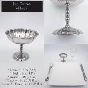 6x4oz vintage Dessert bowls Ice cream cups Champagne cups 1970 1980 stainless steel Jean Couzon Flora XL 12cl