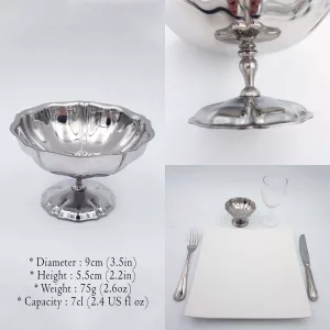 6x2oz vintage Dessert bowls Ice cream cups Champagne cups 1970 1980 stainless steel Jean Couzon Regency 6cl