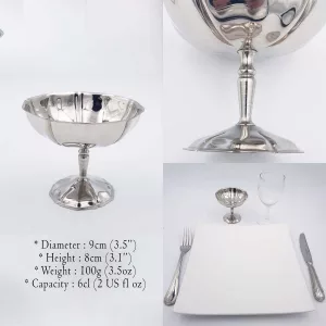 6x2oz vintage Dessert bowls Ice cream cups Champagne cups 1970 1980 stainless steel Toutinox 6cl