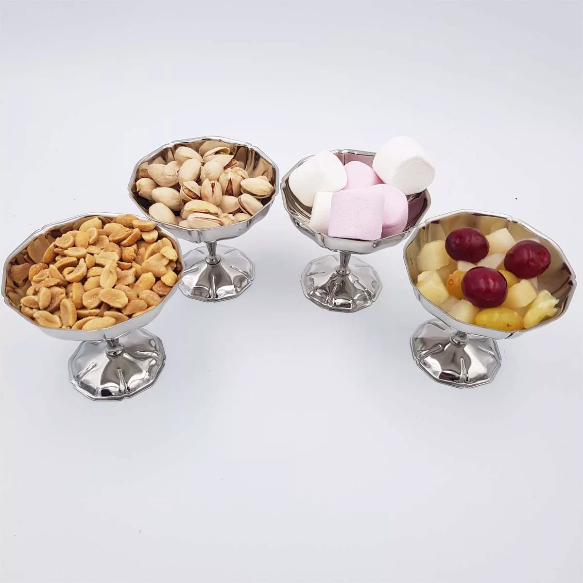6x2oz vintage Dessert bowls Ice cream cups Champagne cups 1970 1980 stainless steel Toutinox 6cl