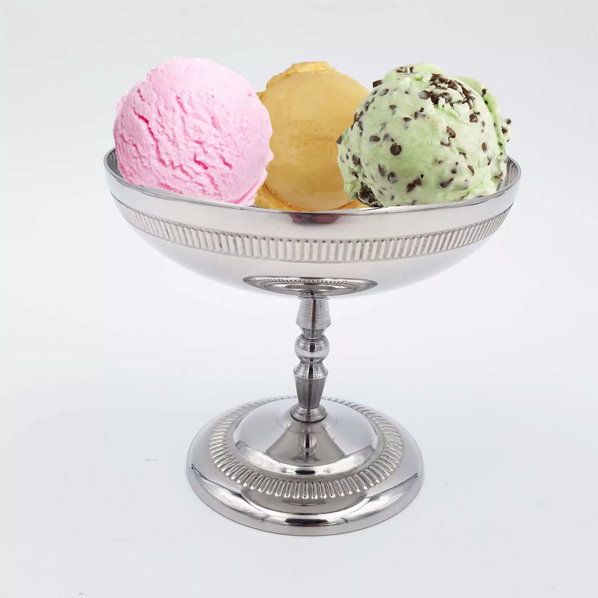 6x4oz vintage Dessert bowls Ice cream cups Champagne cups 1970 1980 stainless steel Jean Couzon Ambassador 12cl