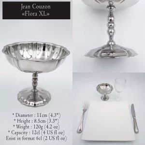 6x4oz vintage Dessert bowls Ice cream cups Champagne cups 1970 1980 stainless steel Jean Couzon Flora XL 12cl