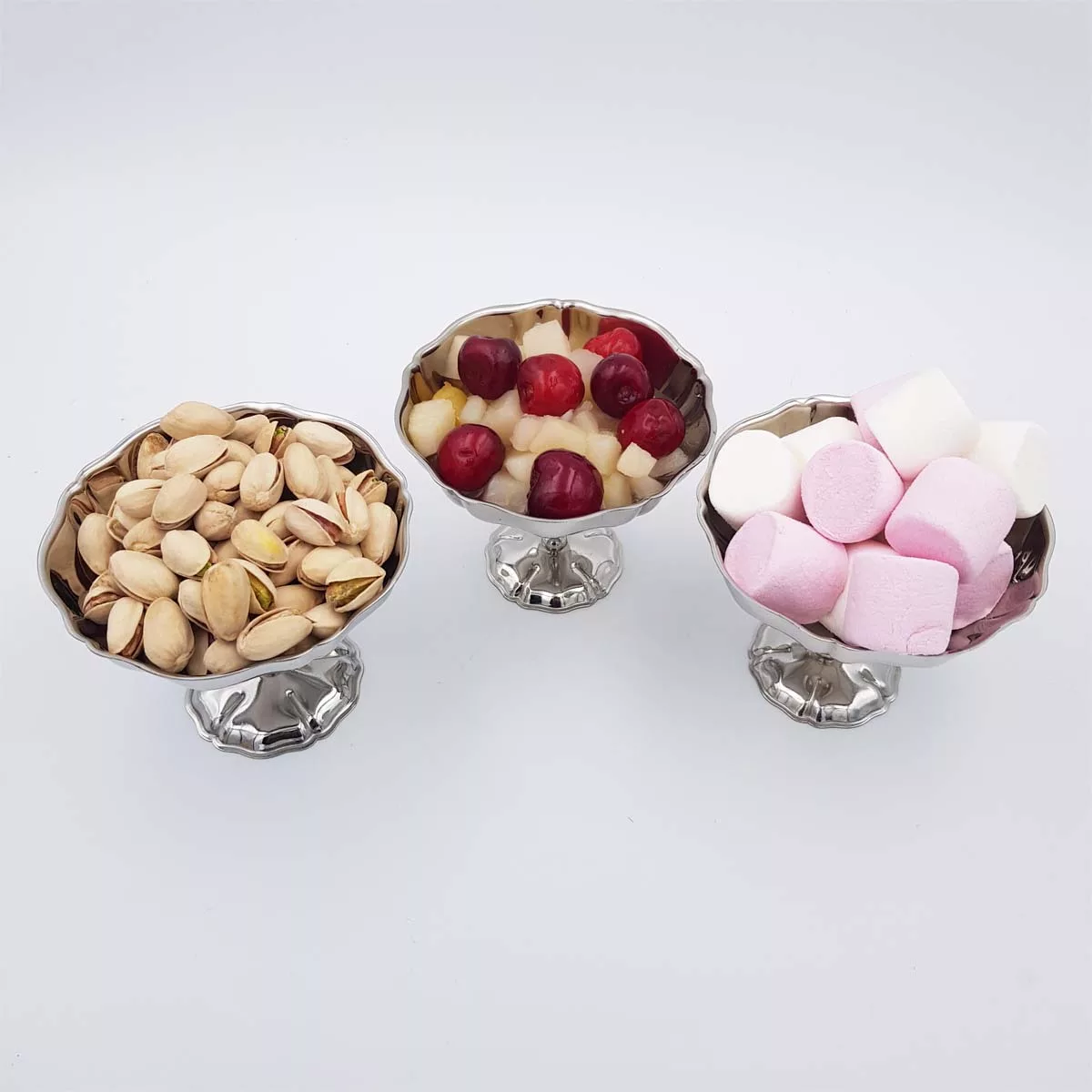6x4oz vintage Dessert bowls Ice cream cups Champagne cups 1970 1980 stainless steel Jean Couzon Flora XL 12cl