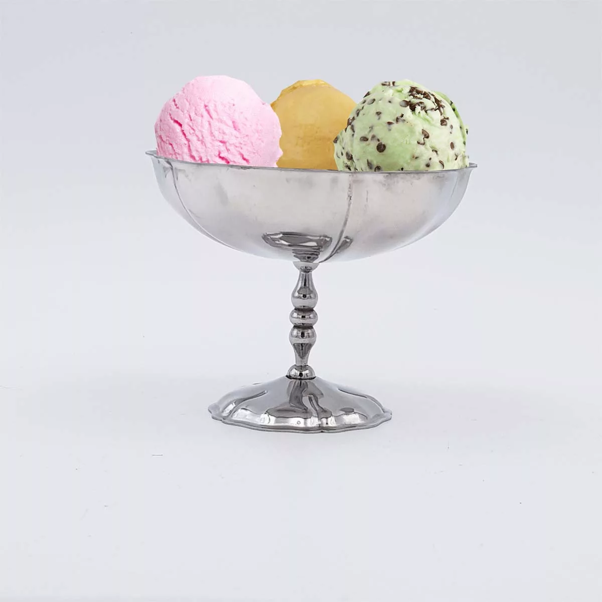 6x4oz vintage Dessert bowls Ice cream cups Champagne cups 1970 1980 stainless steel Jean Couzon Flora XL 12cl