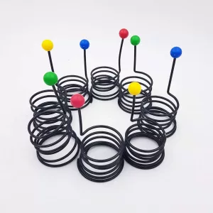 8 Vintage eggcups multicolor spiral memphis 1980s