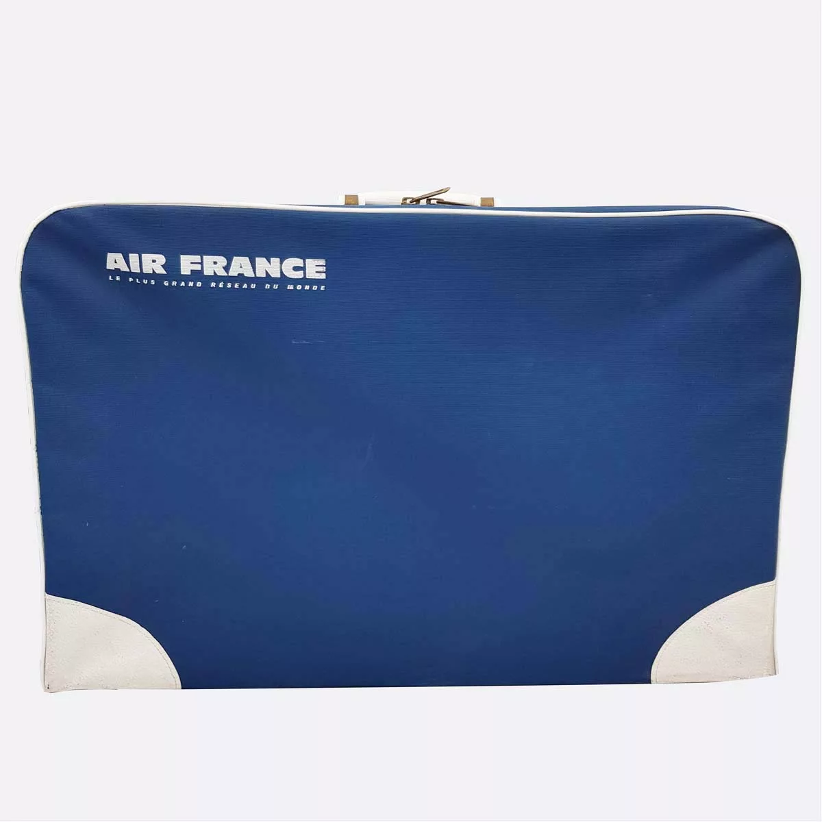 Air France 1970s vintage suitcase fabric and plastic