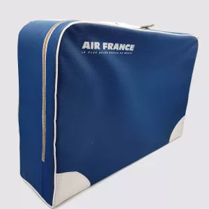 Air France 1970s vintage suitcase fabric and plastic