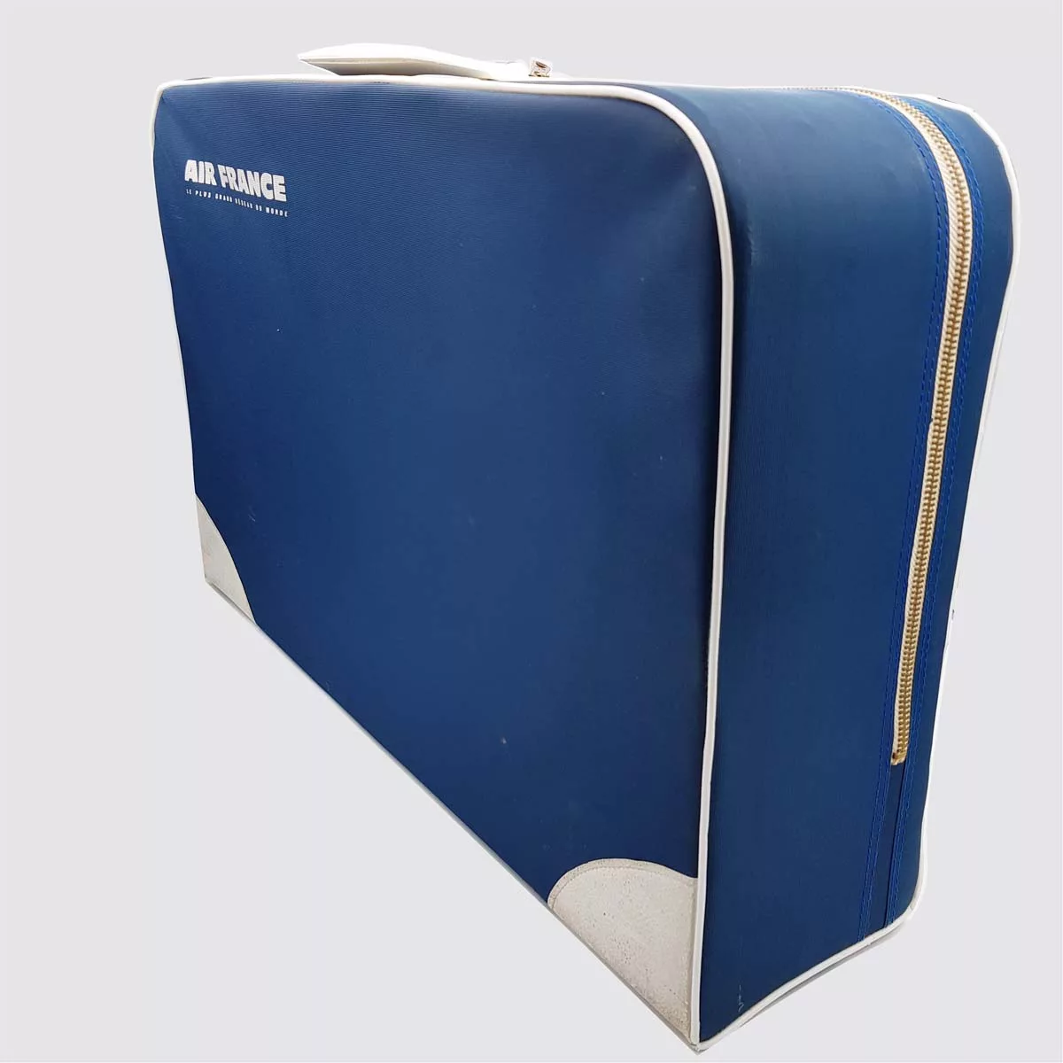 Air France 1970s vintage suitcase fabric and plastic