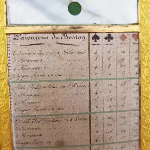 Antique Boston card game Payout table 1830