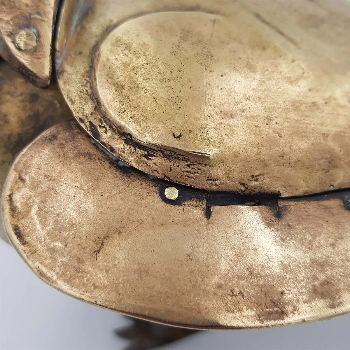 Antique big brass inkwell shape of a peacock 1950