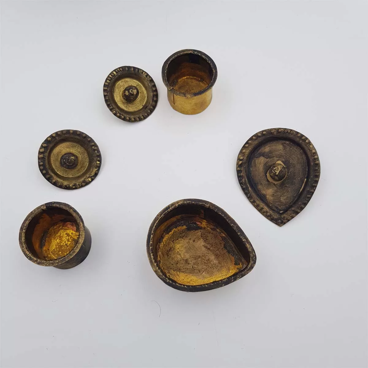 Antique big brass inkwell shape of a peacock 1950