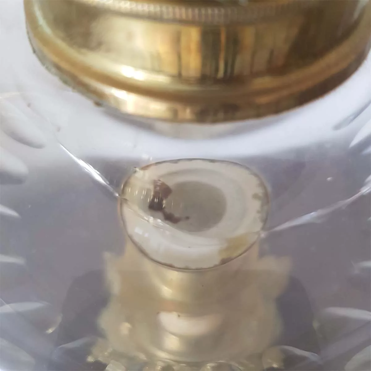 Antique oil lamp france 19th century brass cristal onyx