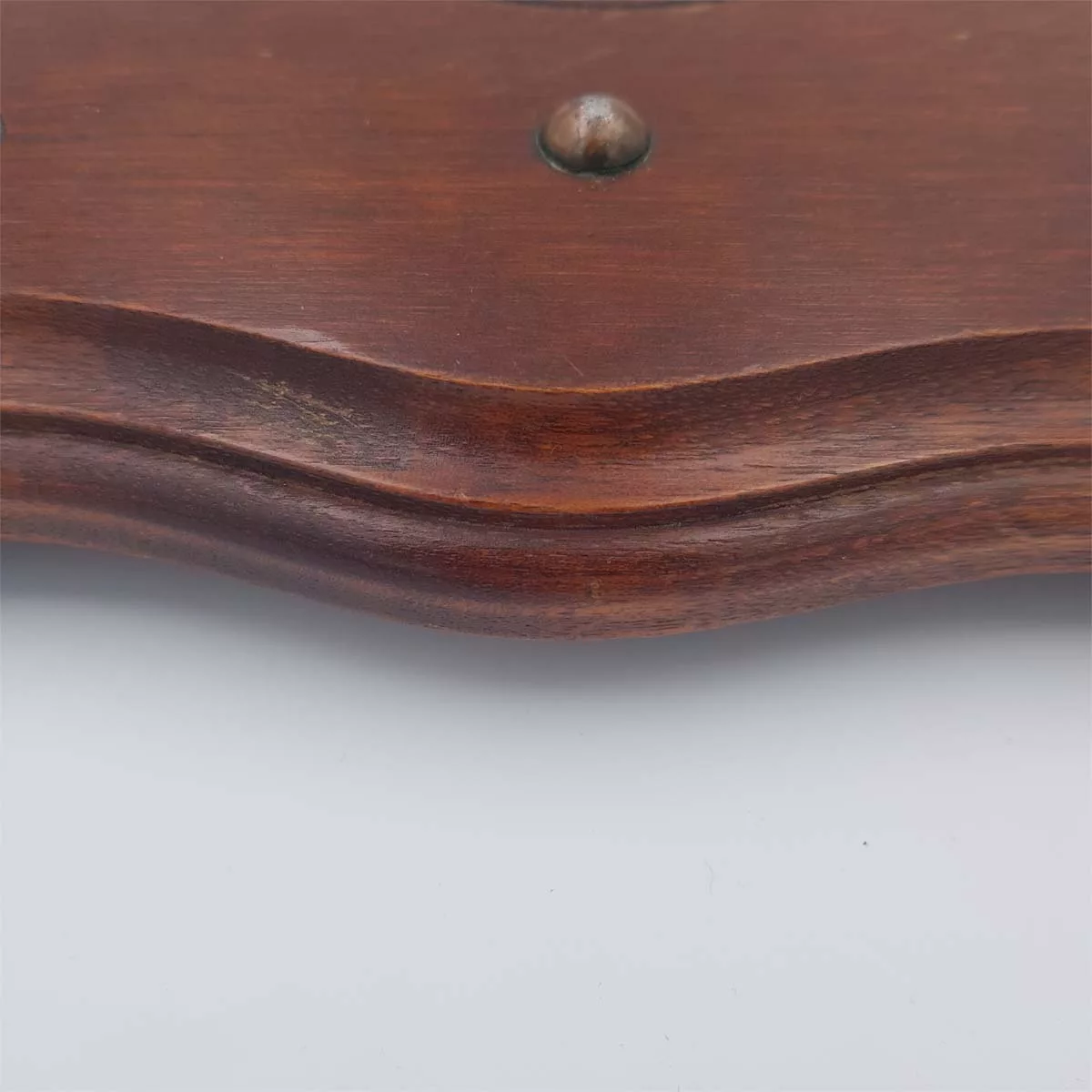 Antique trivet wooden engraved central rosette medallion