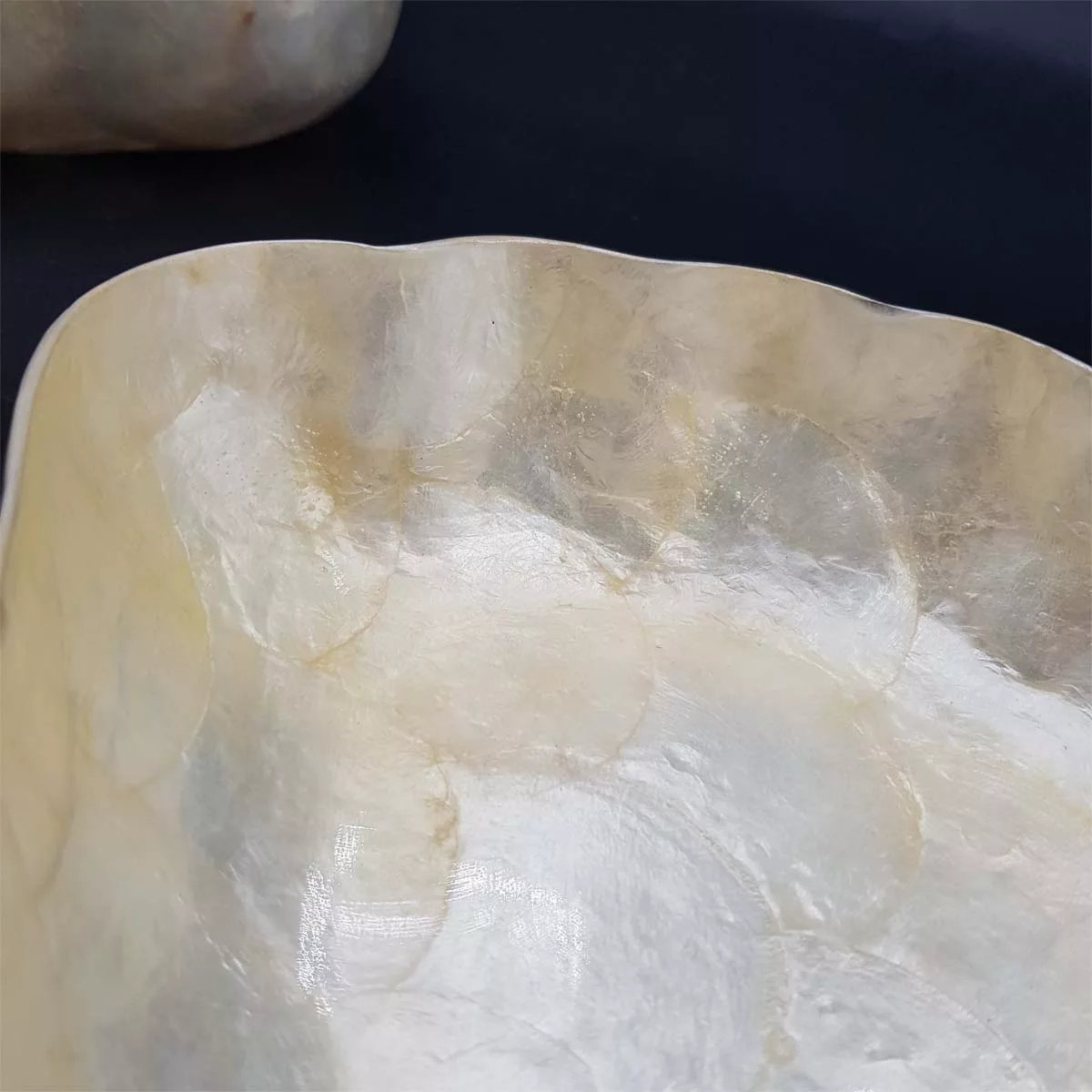 Aperitive serving set bowls and coasters mother of pearl vintage France