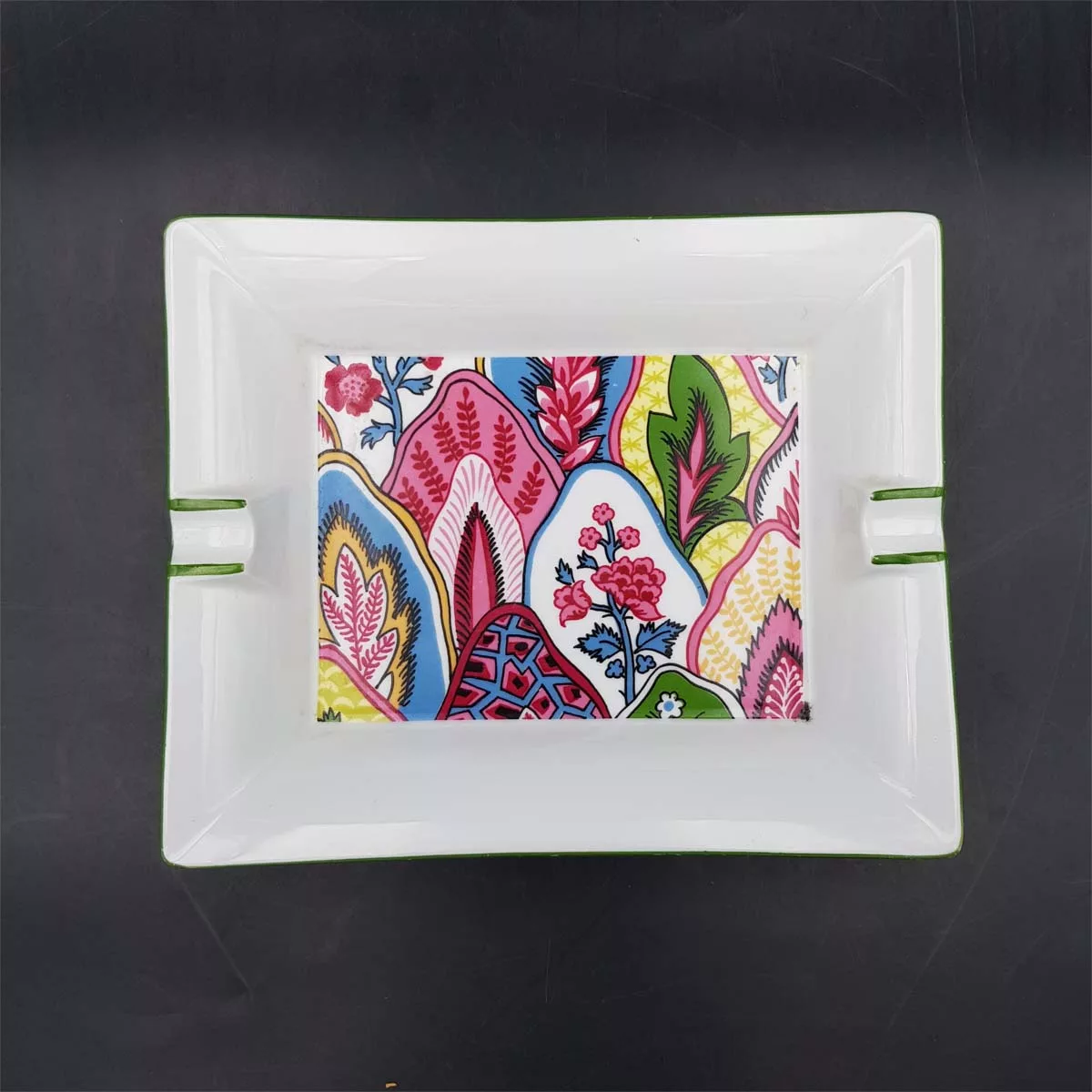 Big luxury ashtray limoges multicolor Philippe Deshoulières Patrick Frey Byzance