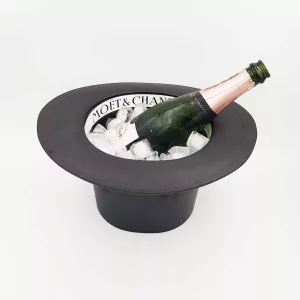 Champagne cooler Ice bucket shape of a top hat Moet & Chandon 1980 France