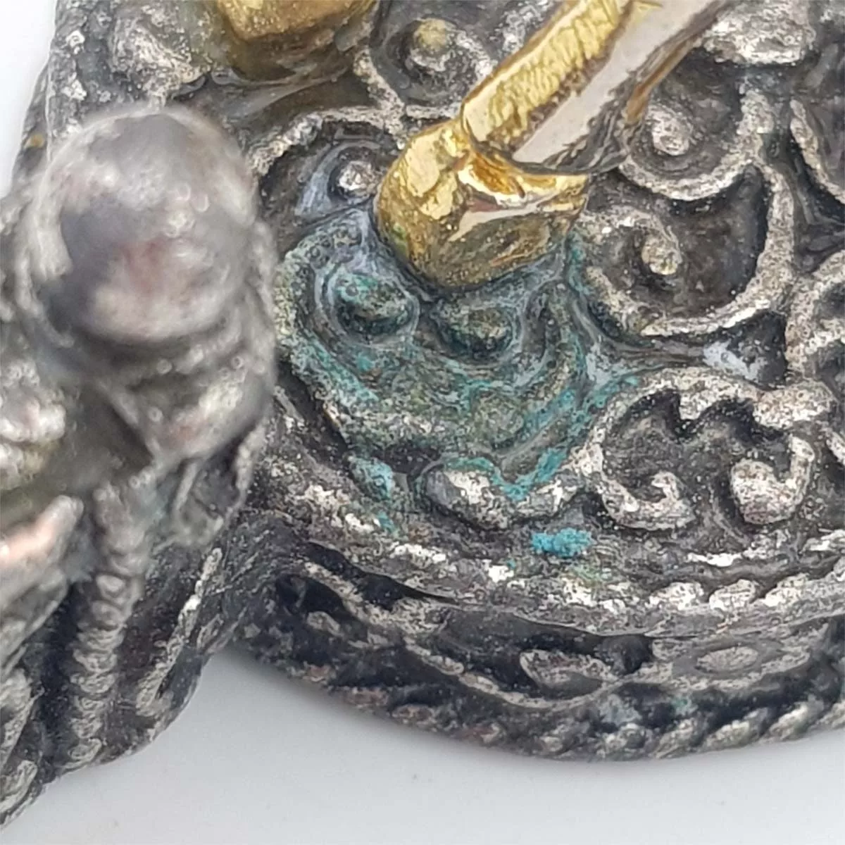 Knife rests horse jumping silver and gilt plated vintage France