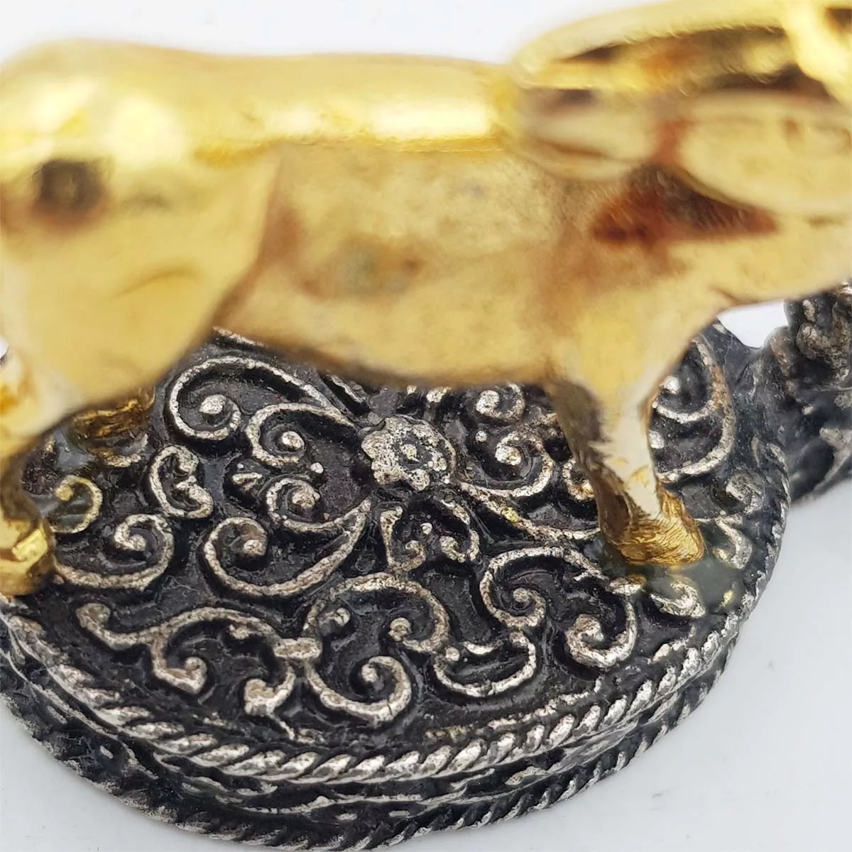 Knife rests horse jumping silver and gilt plated vintage France
