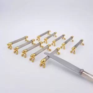 Knife rests silver plated gilt Olivier Saint Honore France vintage