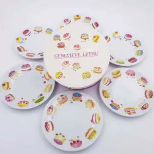 Mini dessert plates cakes decoration Genevieve Lethu France