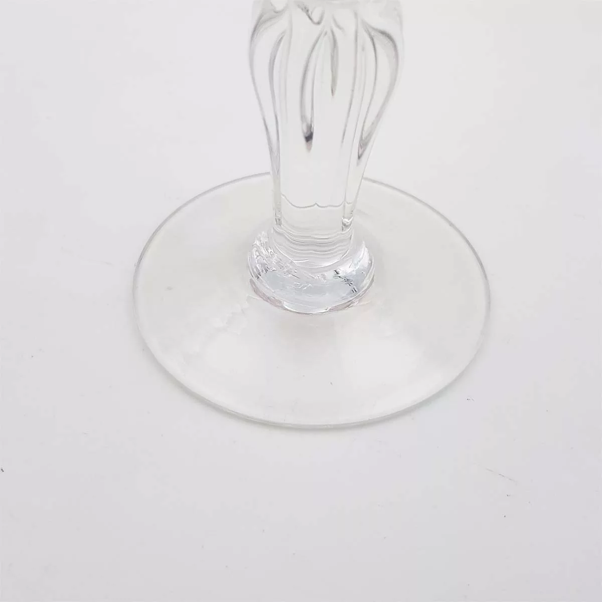 Pink cut glass decanter and 4 shot glasses vintage France