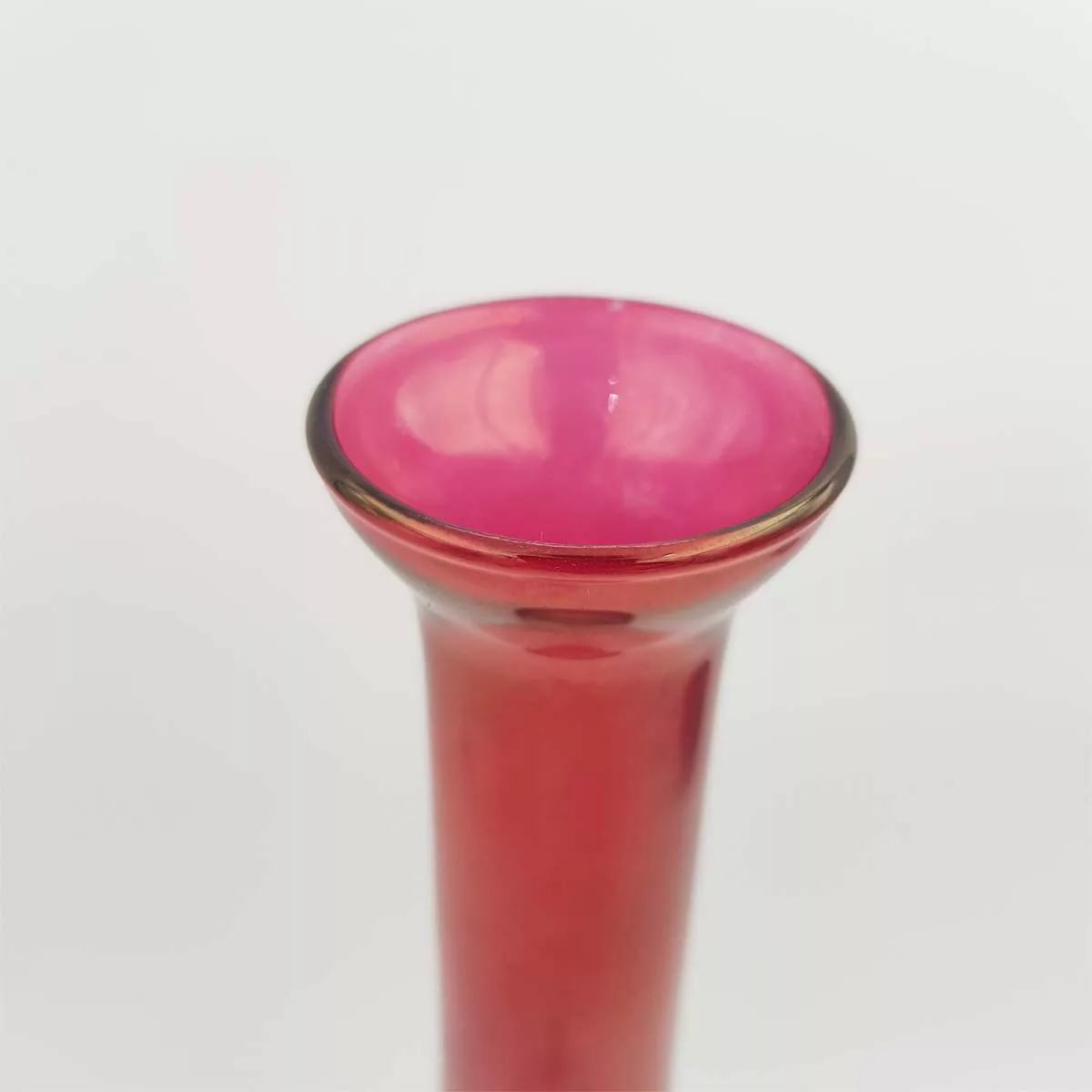 Pink cut glass decanter and 4 shot glasses vintage France