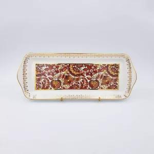 Rectangular Cake dish Pillivuyt porcelain paisley patterns