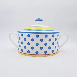 Vintage Tureen Soup dish Villeroy & Boch Twist Anna dots blue yellow