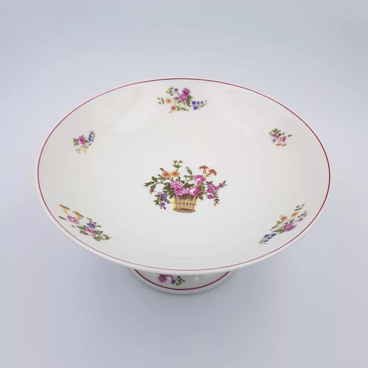 William Guerin antique 1910 Limoges porcelain jam bowl fruit dish floral deco