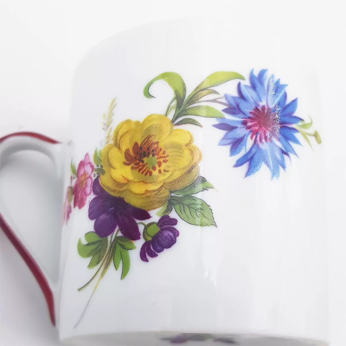 Coffee cup Tea cup porcelaine flower decoration Philippe Deshoulieres Fleurs de Baudelaire