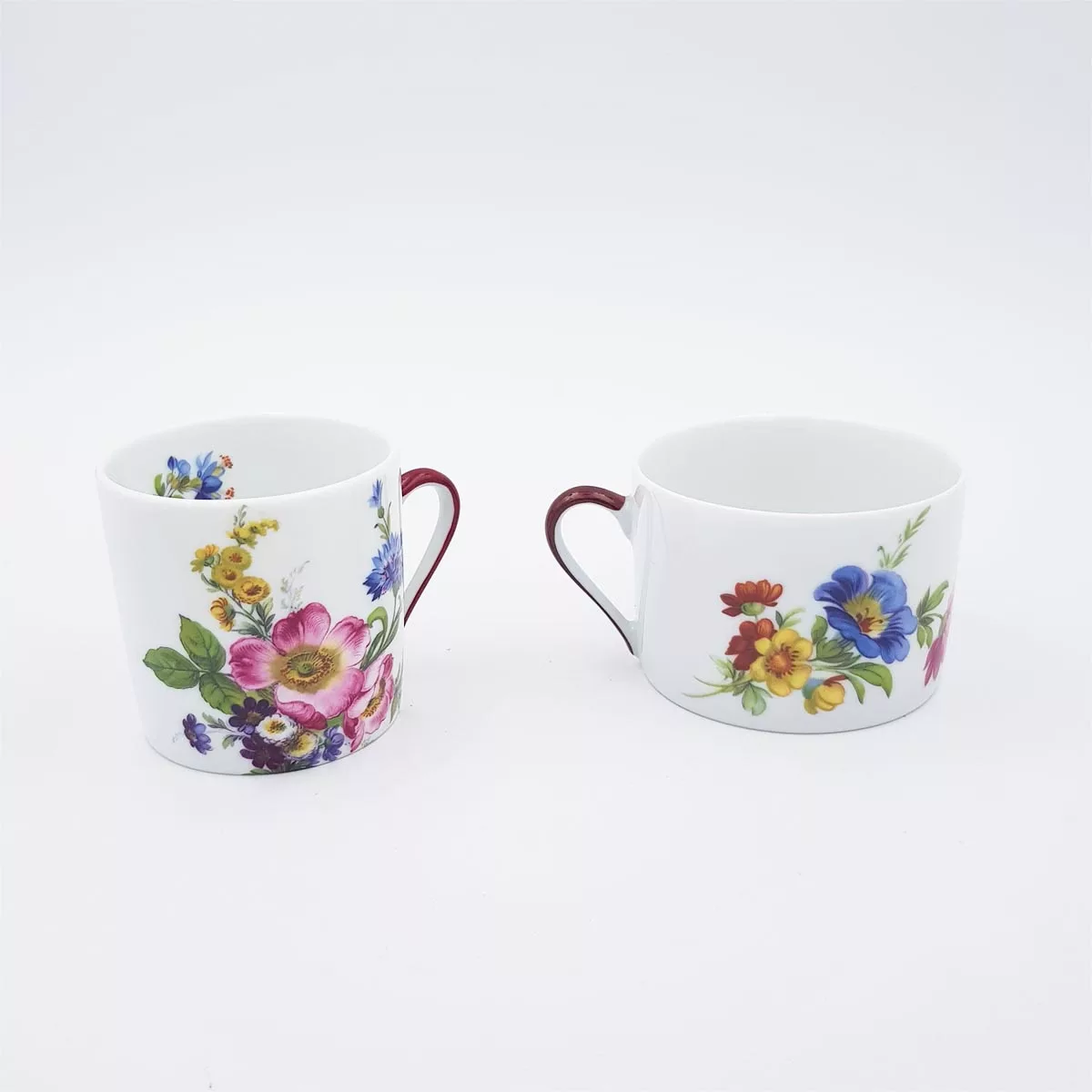 Coffee cup Tea cup porcelaine flower decoration Philippe Deshoulieres Fleurs de Baudelaire