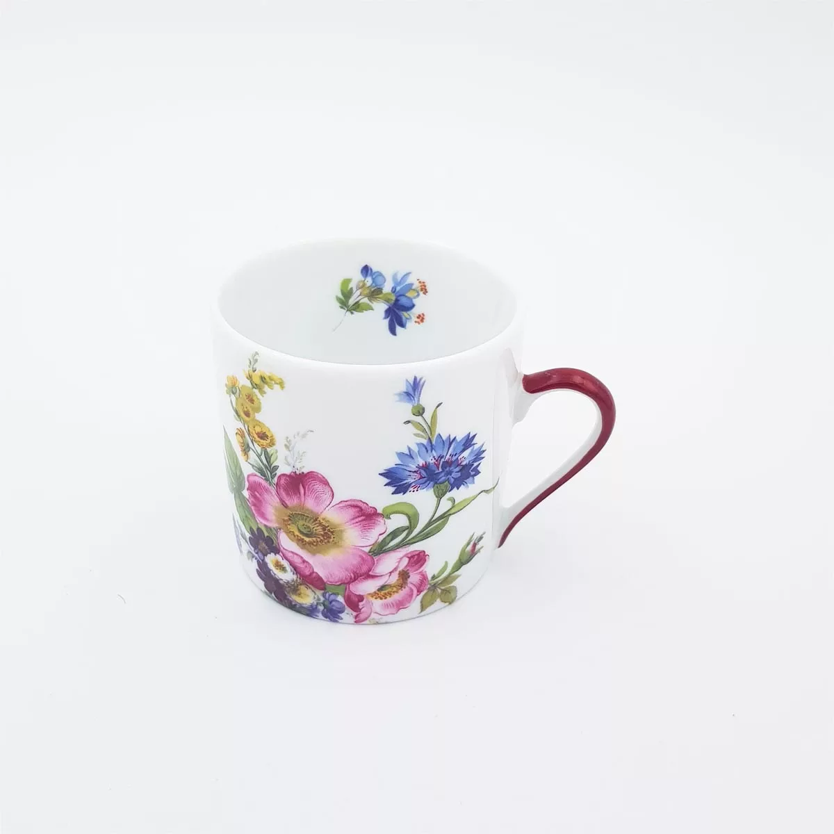 Coffee cup Tea cup porcelaine flower decoration Philippe Deshoulieres Fleurs de Baudelaire