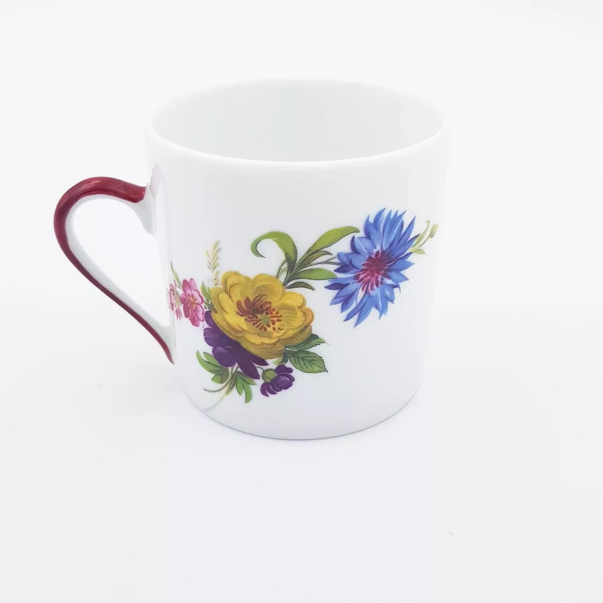 Coffee cup Tea cup porcelaine flower decoration Philippe Deshoulieres Fleurs de Baudelaire