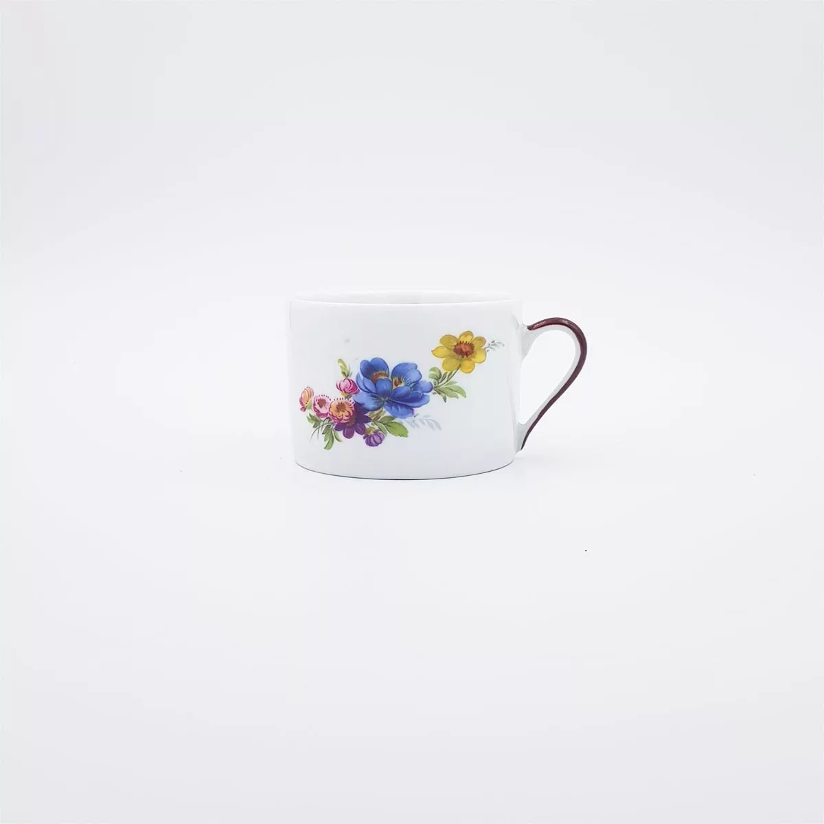 Coffee cup Tea cup porcelaine flower decoration Philippe Deshoulieres Fleurs de Baudelaire