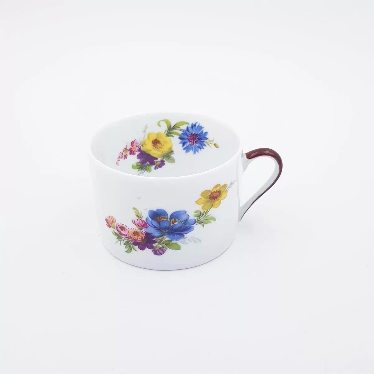 Coffee cup Tea cup porcelaine flower decoration Philippe Deshoulieres Fleurs de Baudelaire