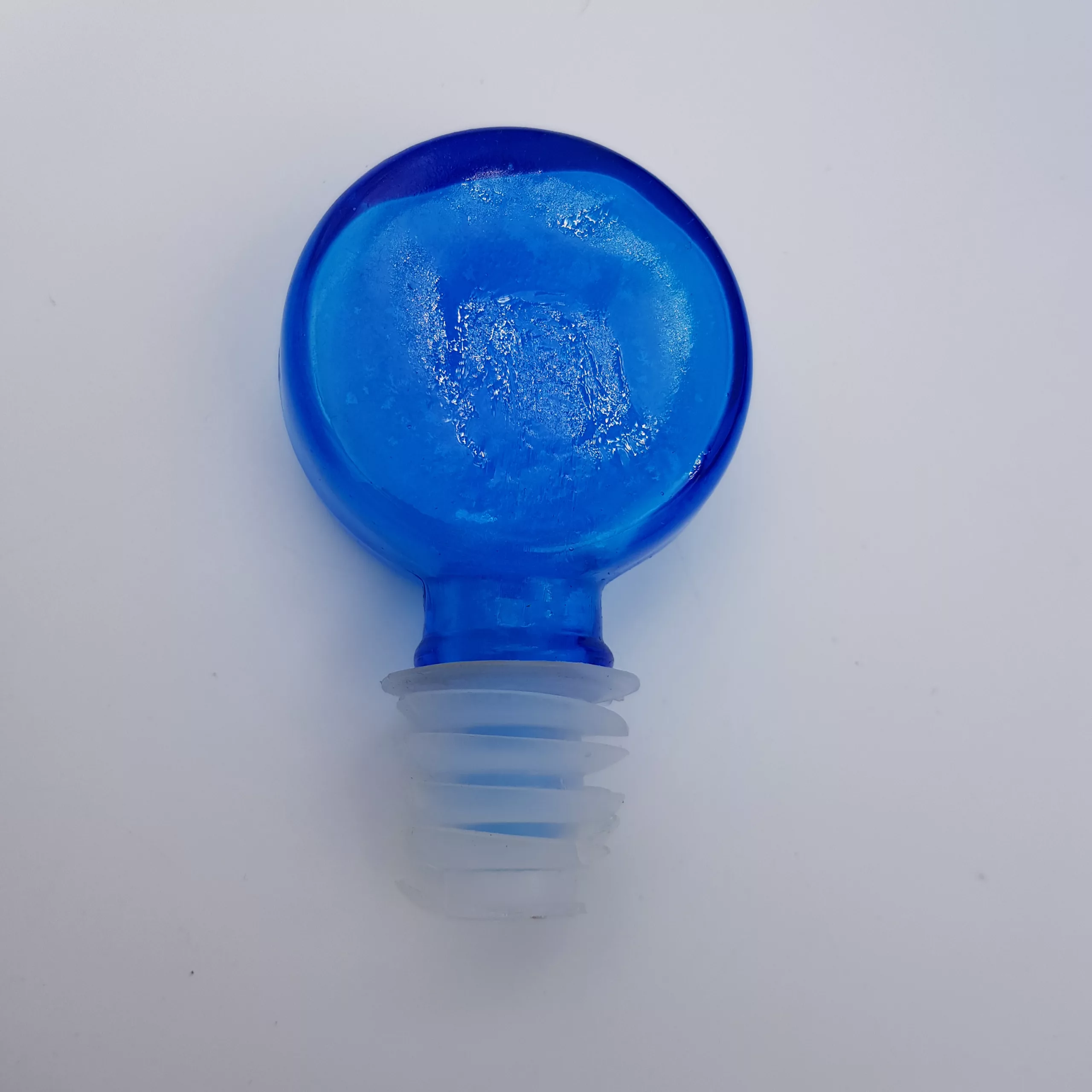 2 vintage cobalt blue glass flasks