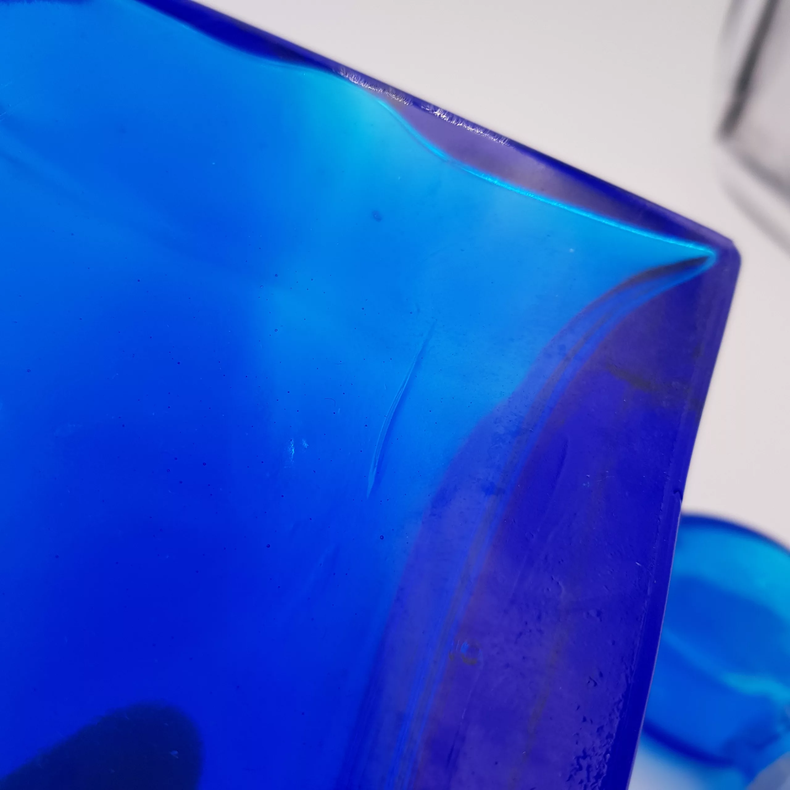 2 vintage cobalt blue glass flasks