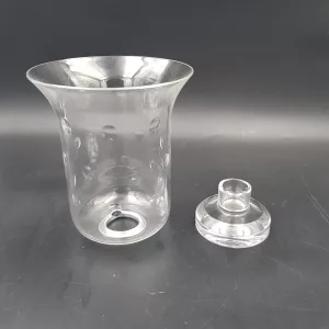 Crystal candleholder Saint-Louis France cut bubbles