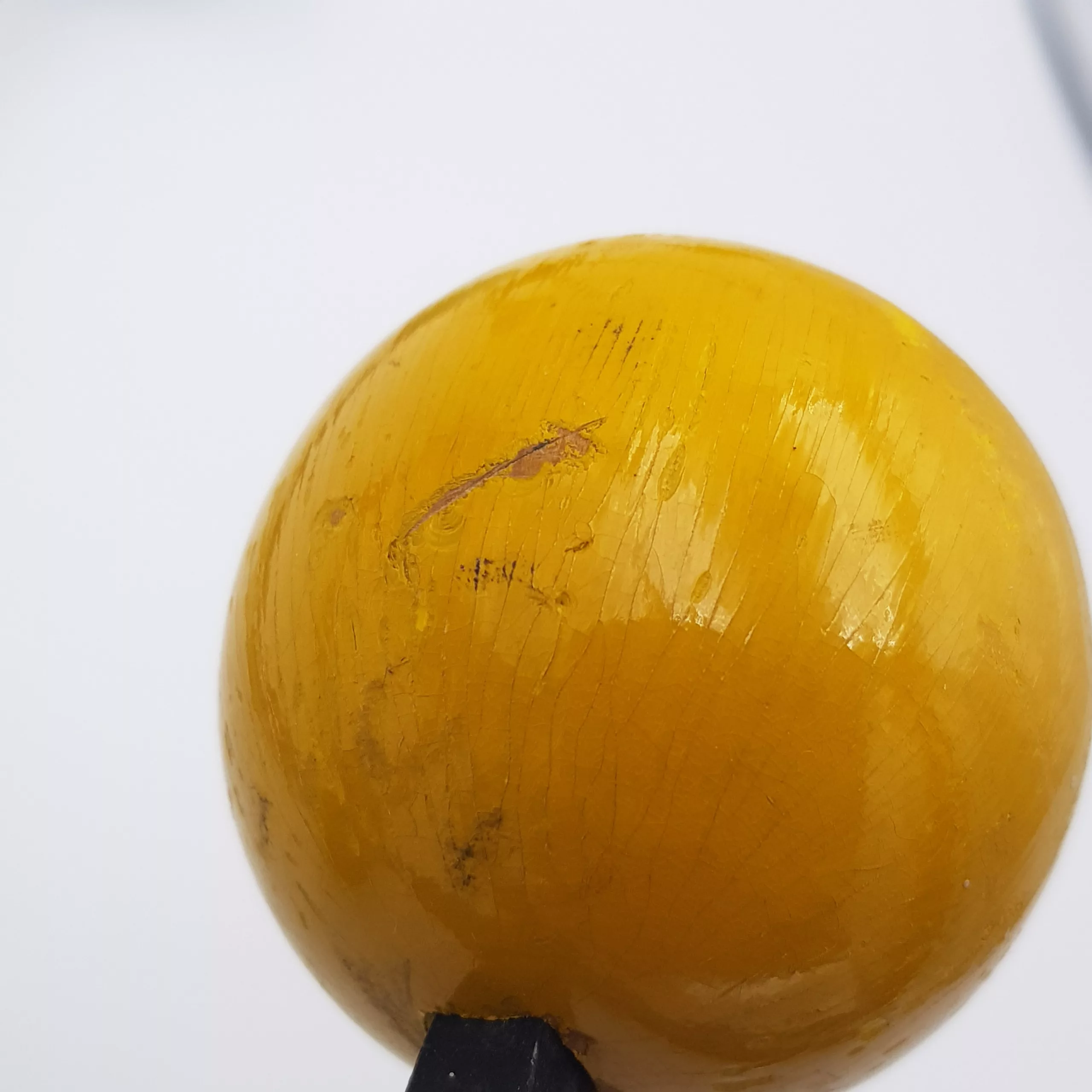 Pair of vintage coat racks twisted metal colored wooden balls