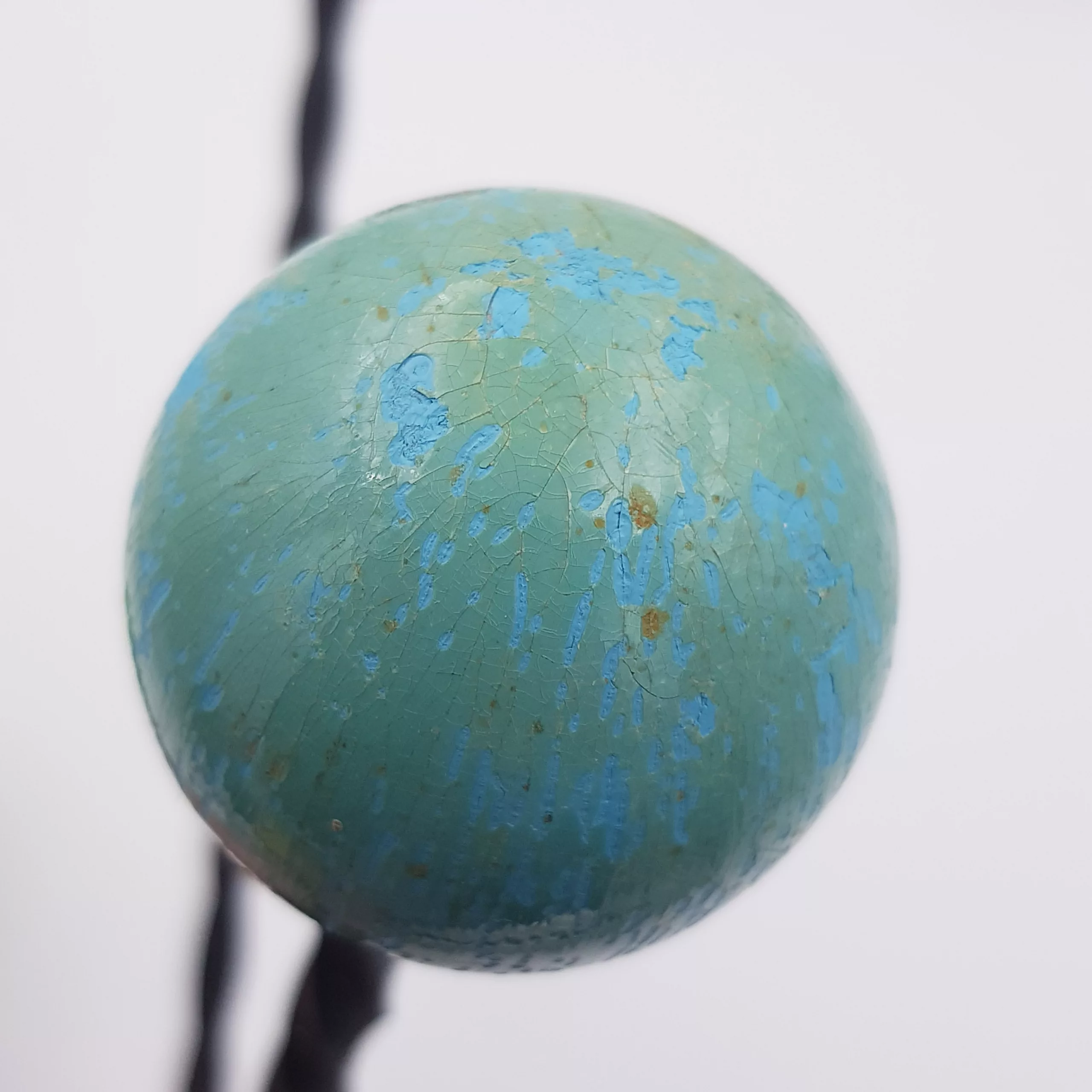 Pair of vintage coat racks twisted metal colored wooden balls