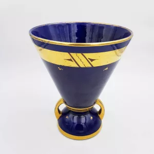 Art deco vase blue & gilt